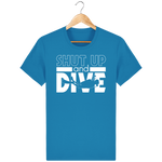 T-Shirt Homme Shut Up and Dive - Bleu azur