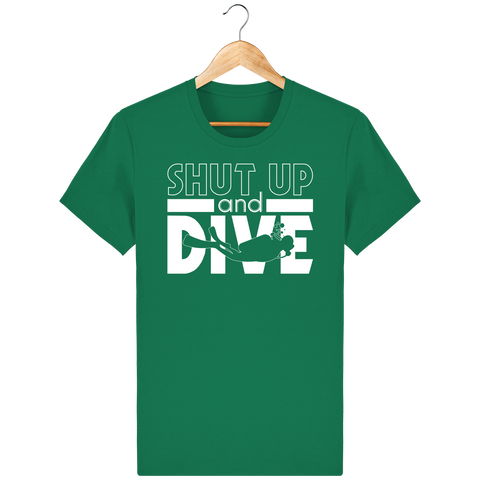 T-Shirt Homme Shut Up and Dive - Vert