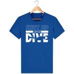 T-Shirt Homme Shut Up and Dive - Bleu roi chiné