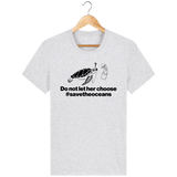 T-Shirt Homme Save the Oceans - Gris clair chiné