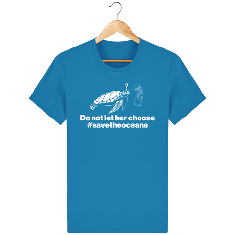 T-Shirt Homme Save the Oceans - Bleu azur