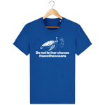 T-Shirt Homme Save the Oceans - Bleu roi chiné