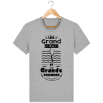 T-Shirt Homme Un Grand Coeur et des Grands Poumons - Gris chiné