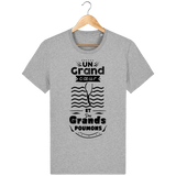 T-Shirt Homme Un Grand Coeur et des Grands Poumons - Gris chiné