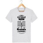 T-Shirt Homme Un Grand Coeur et des Grands Poumons - Gris clair chiné