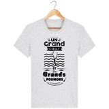 T-Shirt Homme Un Grand Coeur et des Grands Poumons - Gris clair chiné