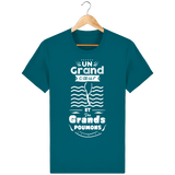 T-Shirt Homme Un Grand Coeur et des Grands Poumons - Bleu canard