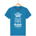 T-Shirt Homme Un Grand Coeur et des Grands Poumons - Bleu azur