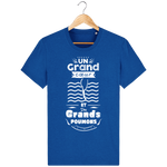 T-Shirt Homme Un Grand Coeur et des Grands Poumons - Bleu roi chiné