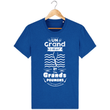 T-Shirt Homme Un Grand Coeur et des Grands Poumons - Bleu roi chiné