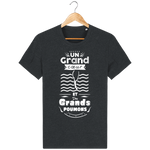 T-Shirt Homme Un Grand Coeur et des Grands Poumons - Noir chiné