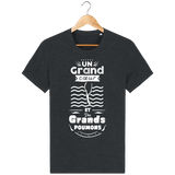 T-Shirt Homme Un Grand Coeur et des Grands Poumons - Noir chiné