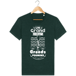 T-Shirt Homme Un Grand Coeur et des Grands Poumons - Vert sapin chiné