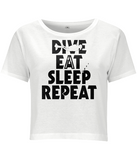 Crop top Femme Dive Eat Sleep Repeat - Blanc