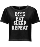 Crop top Femme Dive Eat Sleep Repeat - Noir