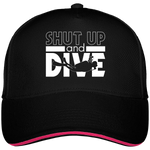 Casquette Shut Up and Dive - Noir liseré fuchsia