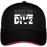 Casquette Shut Up and Dive - Noir liseré fuchsia