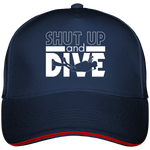 Casquette Shut Up and Dive - Bleu marine liseré rouge