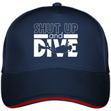 Casquette Shut Up and Dive - Bleu marine liseré rouge