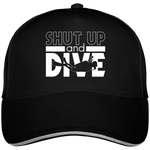 Casquette Shut Up and Dive - Noir liseré gris clair