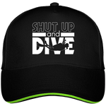 Casquette Shut Up and Dive - Noir liseré vert