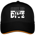 Casquette Shut Up and Dive - Noir liseré orange