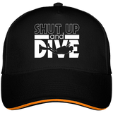 Casquette Shut Up and Dive - Noir liseré orange