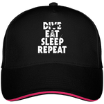 Casquette Dive Eat Sleep Repeat - Noir liseré Fuchsia