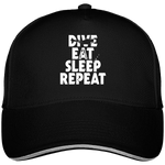 Casquette Dive Eat Sleep Repeat - Noir liseré gris clair