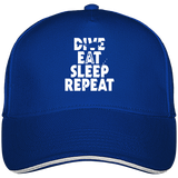 Casquette Dive Eat Sleep Repeat - Bleu roi