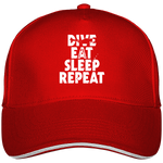 Casquette Dive Eat Sleep Repeat - Rouge