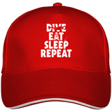 Casquette Dive Eat Sleep Repeat - Rouge