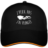 Casquette J'peux pas j'ai plongée - Noir liseré orange