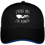 Casquette J'peux pas j'ai plongée - Noir liseré bleu