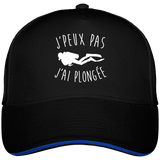 Casquette J'peux pas j'ai plongée - Noir liseré bleu