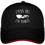 Casquette J'peux pas j'ai plongée - Noir liseré rouge