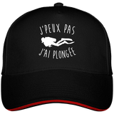 Casquette J'peux pas j'ai plongée - Noir liseré rouge