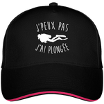 Casquette J'peux pas j'ai plongée - Noir liseré fuchsia