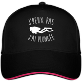 Casquette J'peux pas j'ai plongée - Noir liseré fuchsia