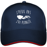 Casquette J'peux pas j'ai plongée - Bleu marine liseré rouge