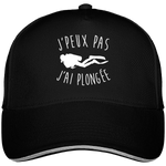 Casquette J'peux pas j'ai plongée - Noir liseré gris clair