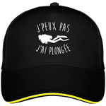 Casquette J'peux pas j'ai plongée - Noir liseré jaune