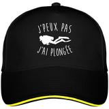 Casquette J'peux pas j'ai plongée - Noir liseré jaune