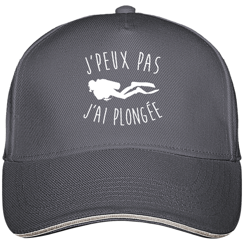 Casquette J'peux pas j'ai plongée - Gris