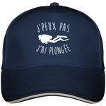 Casquette J'peux pas j'ai plongée - Bleu marine liseré beige