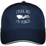 Casquette J'peux pas j'ai plongée - Bleu marine liseré beige