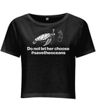 Crop top Femme Save the Oceans - Noir