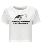 Crop top Femme Save the Oceans - Blanc