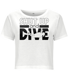 Crop top Femme Shut Up and Dive - Blanc