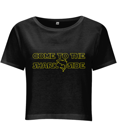 Crop top Femme Come to the shark side - Noir